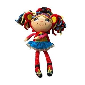 Flip Zee Plush Precious Girls "LOLA" 2-in-1 Doll On The Go Pillow Colorful